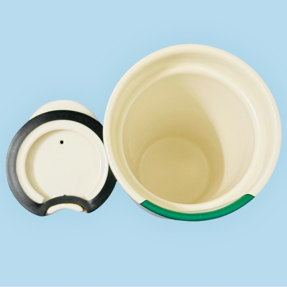 2014 Starbucks Dot Collection Boy with a Green Balloon 12 oz Tumbler Cup & Lid - Picture 5 of 5